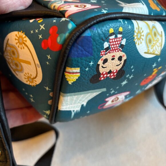 DISNEY PARKS LOUNGEFLY BACKPACK Disney Characters Blue EUC - Picture 8 of 16